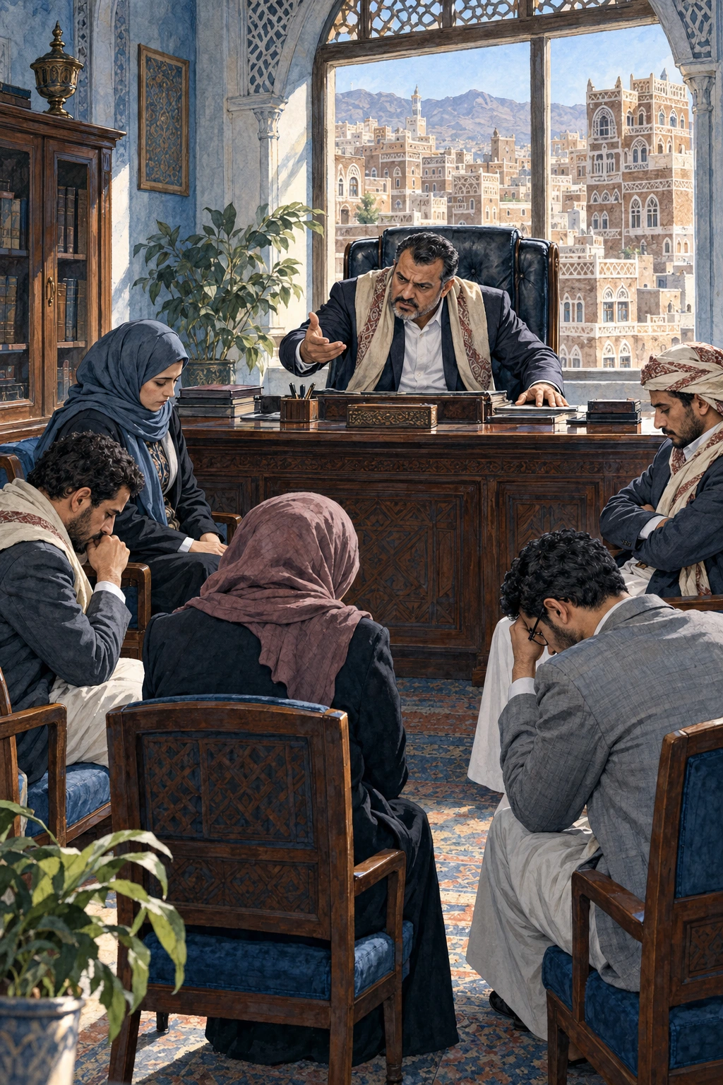 موظفون مترددون في إبداء اعتراضهم في اجتماع أمام مديرهم