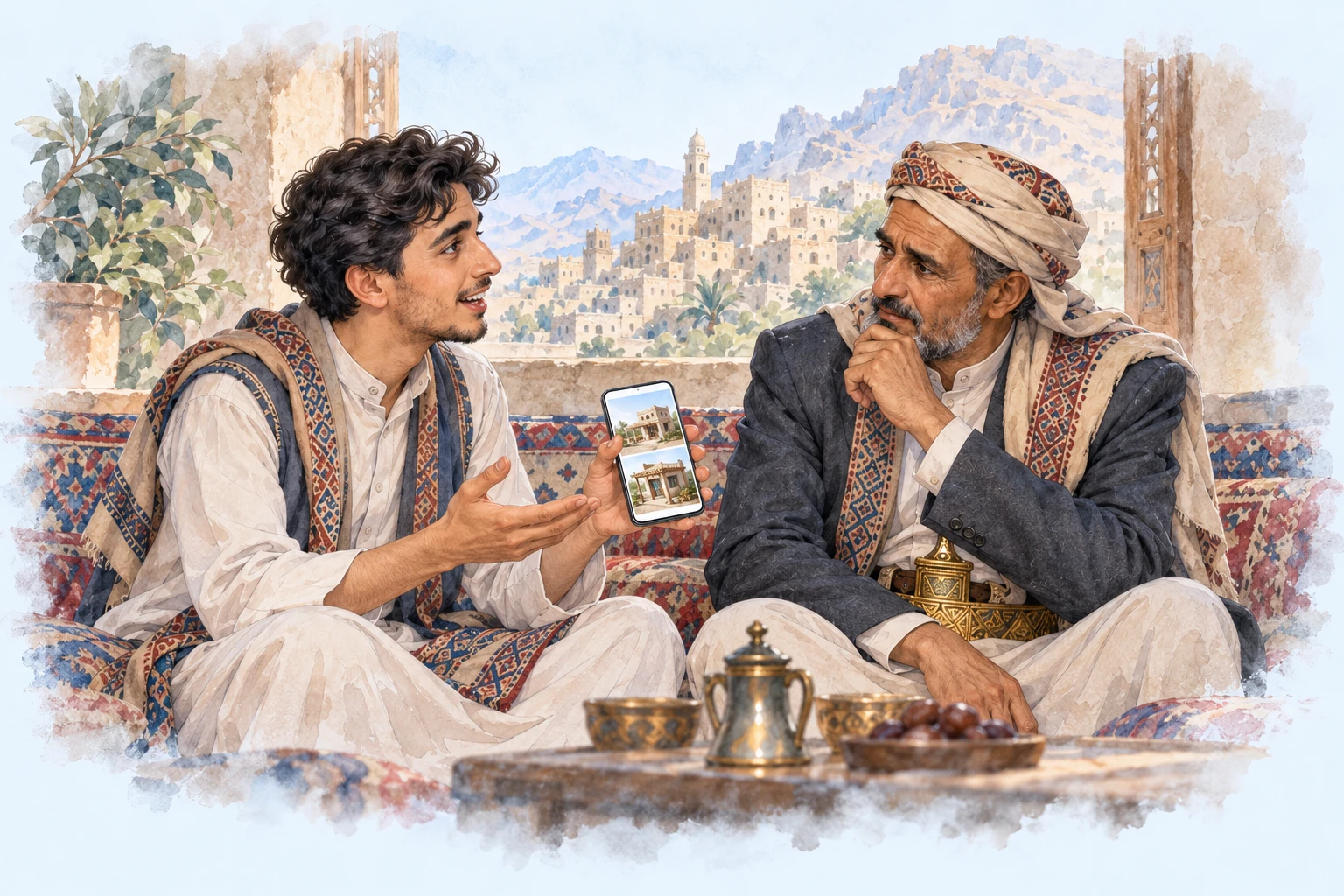 ابن يعرض خطة مشروعه على أبيه