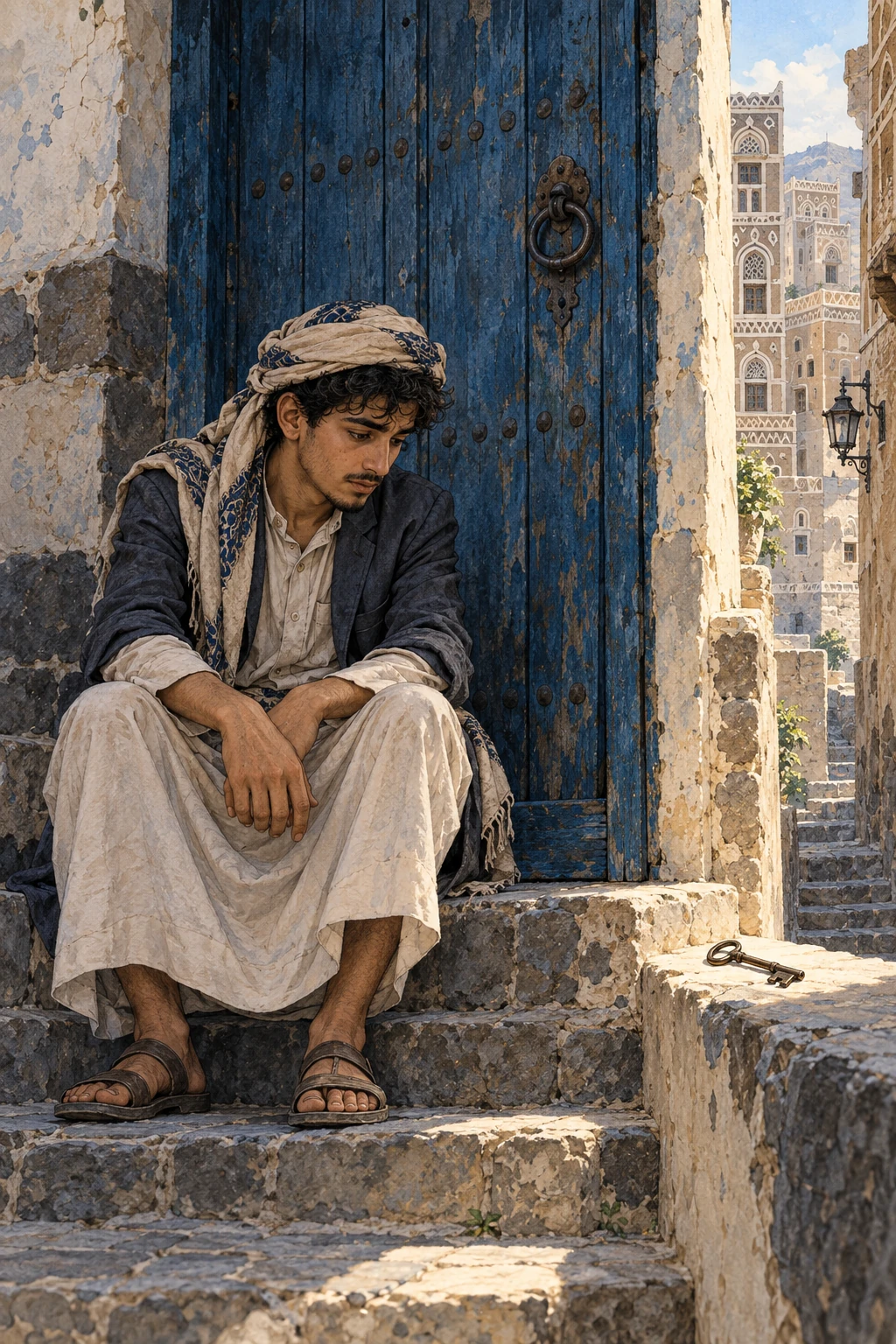 شاب بجوار باب مغلق يوضح أثر توقع فشل المحاولة
