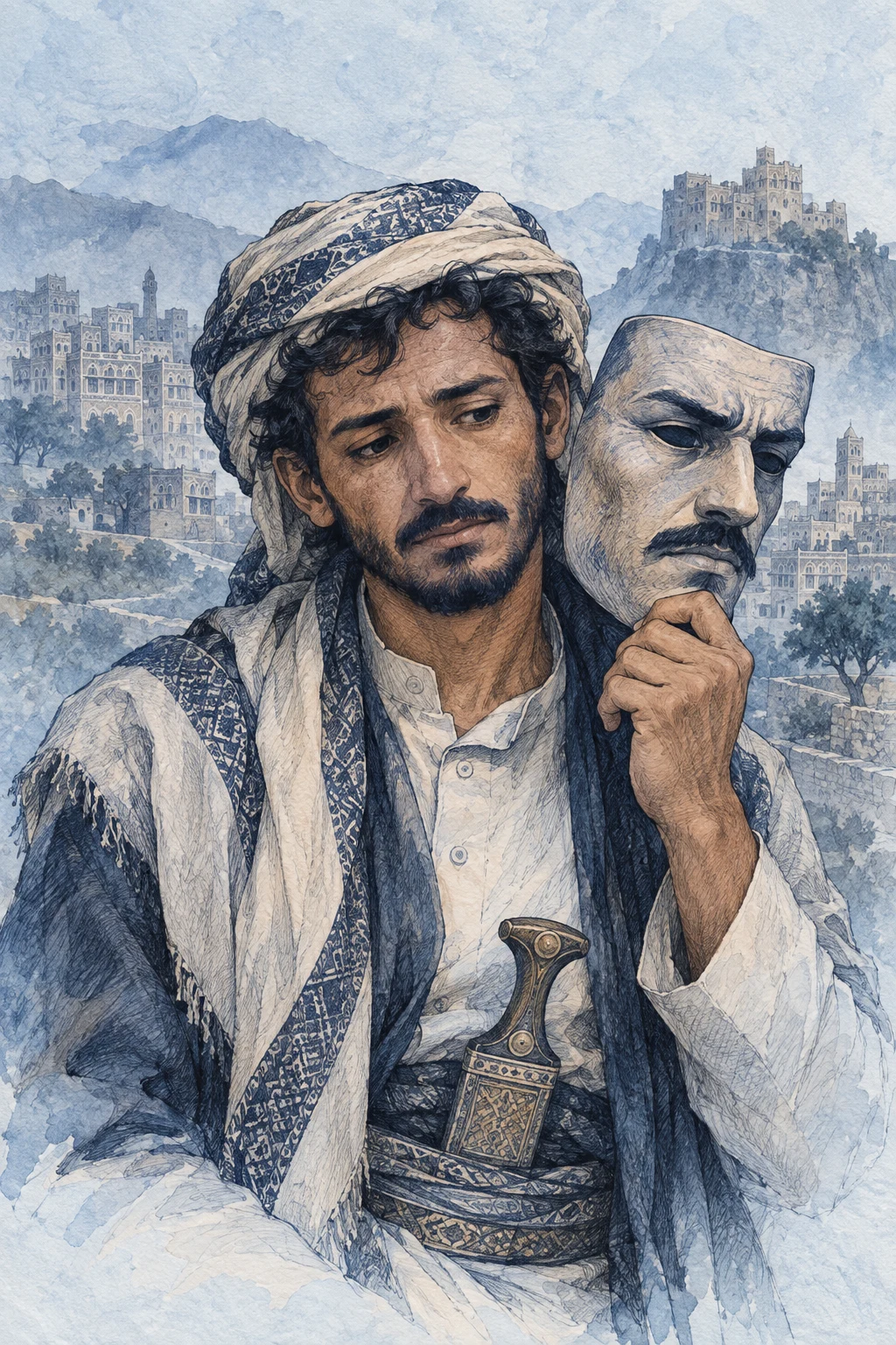 رجل ينزع قناع القوة ليواجه مشاعره بصدق